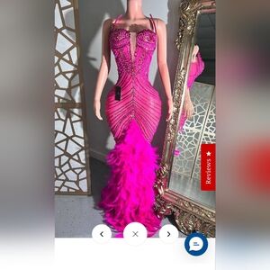 Fuchsia Feather Gaze Dress